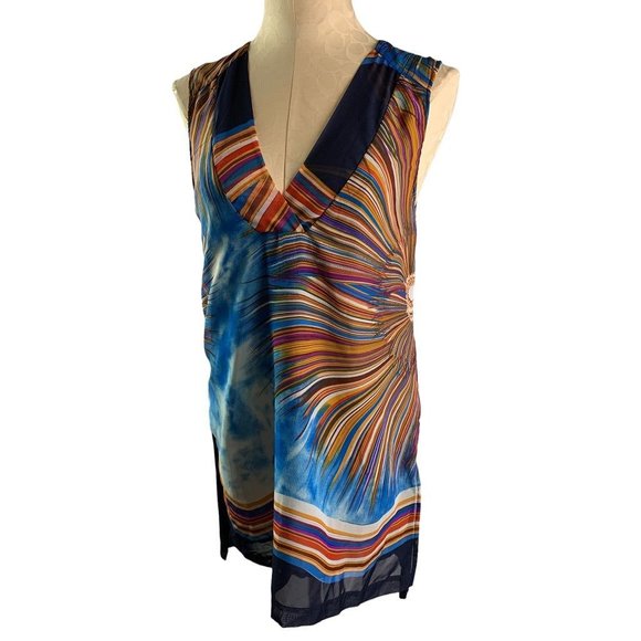 Medium Tiny Anthropologie Women's Shoreline Tunic Sheer V-Neck Sleeveless - Picture 6 of 9